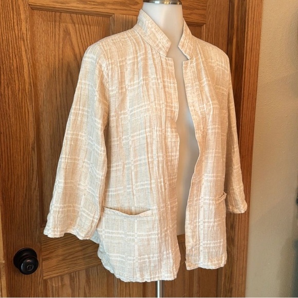 Eileen Fisher Jackets & Blazers - Eileen Fisher Cream Linen Open Blazer